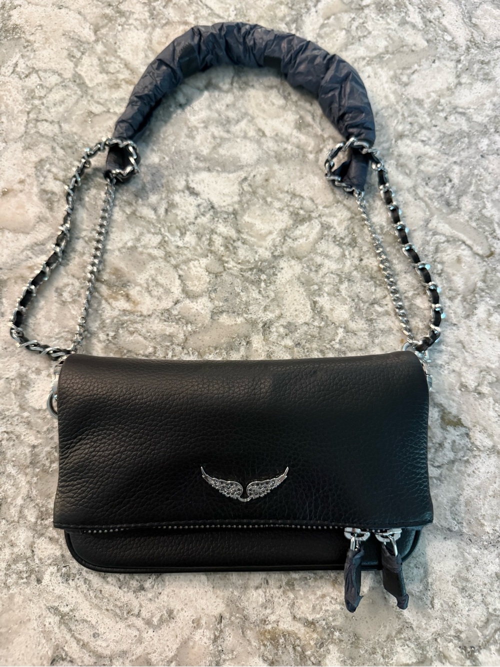 NWT Zadig & Voltaire Rock Nano clutch Black